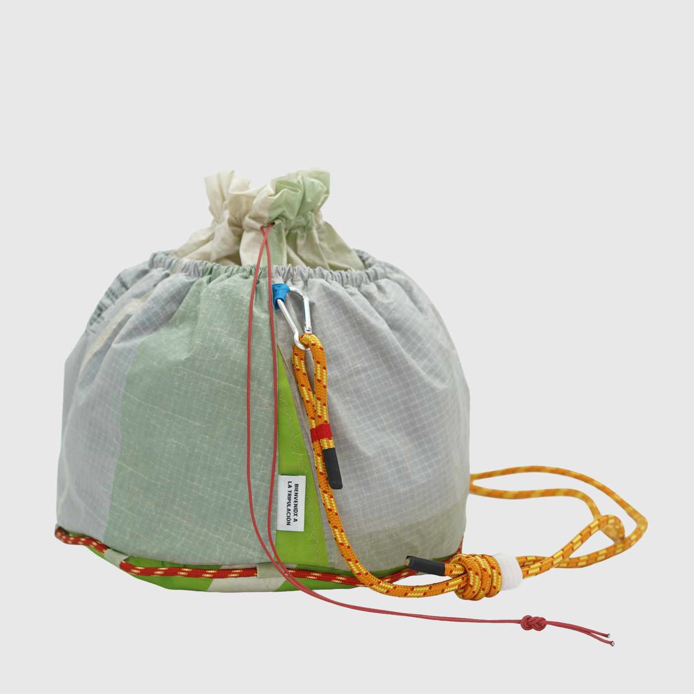 BOLSA GLOBO BEIGE/VERDE